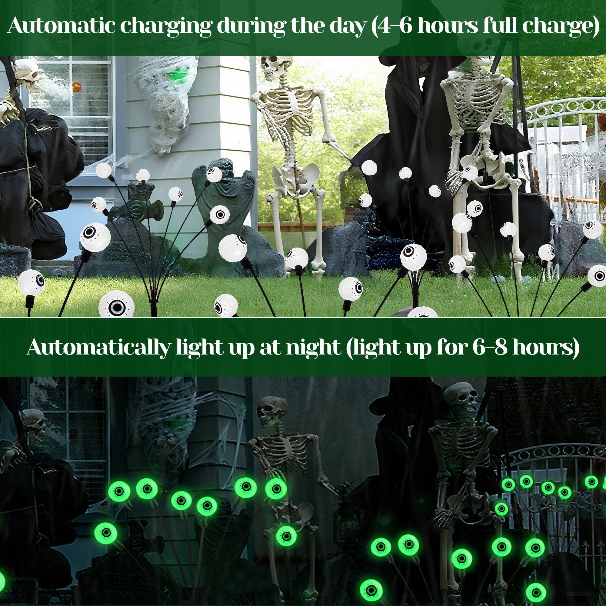 Heynemo - Wholesale Outdoor Ornament/Decor - Solar Halloween Eyeball Lights Outdoor, 8 Pieces LED Eyes1