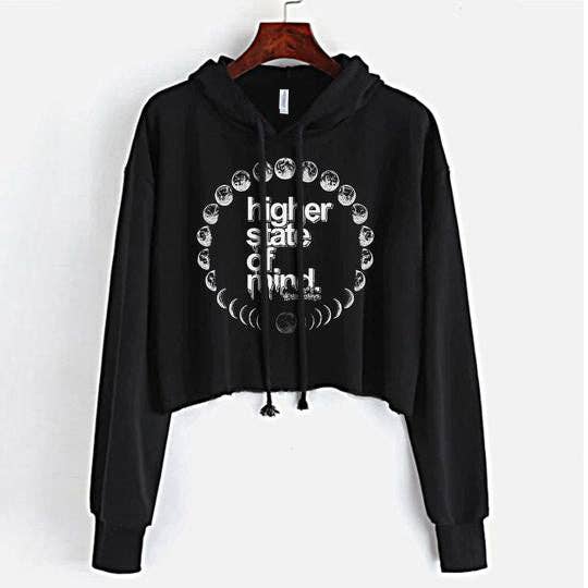 Moon Phases Crop Top Hoodie für den Großhandel von StonerDays Apparel