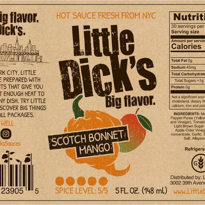 Little Dick's Sauces - Wholesale Hot Sauce - Little Dick's Scotch Bonnet Mango Hot Sauce - Small Batch5