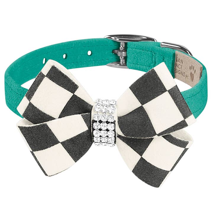 Windsor Check Nouveau Bow Collar for wholesale by Susan Lanci Designs