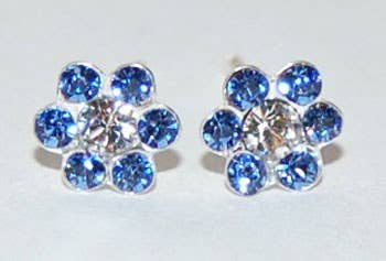 Semaki & Bird – wholesale Solitärörhängen – Alaska Förgätmigej Inte Sapphire Studs - sterling silver1