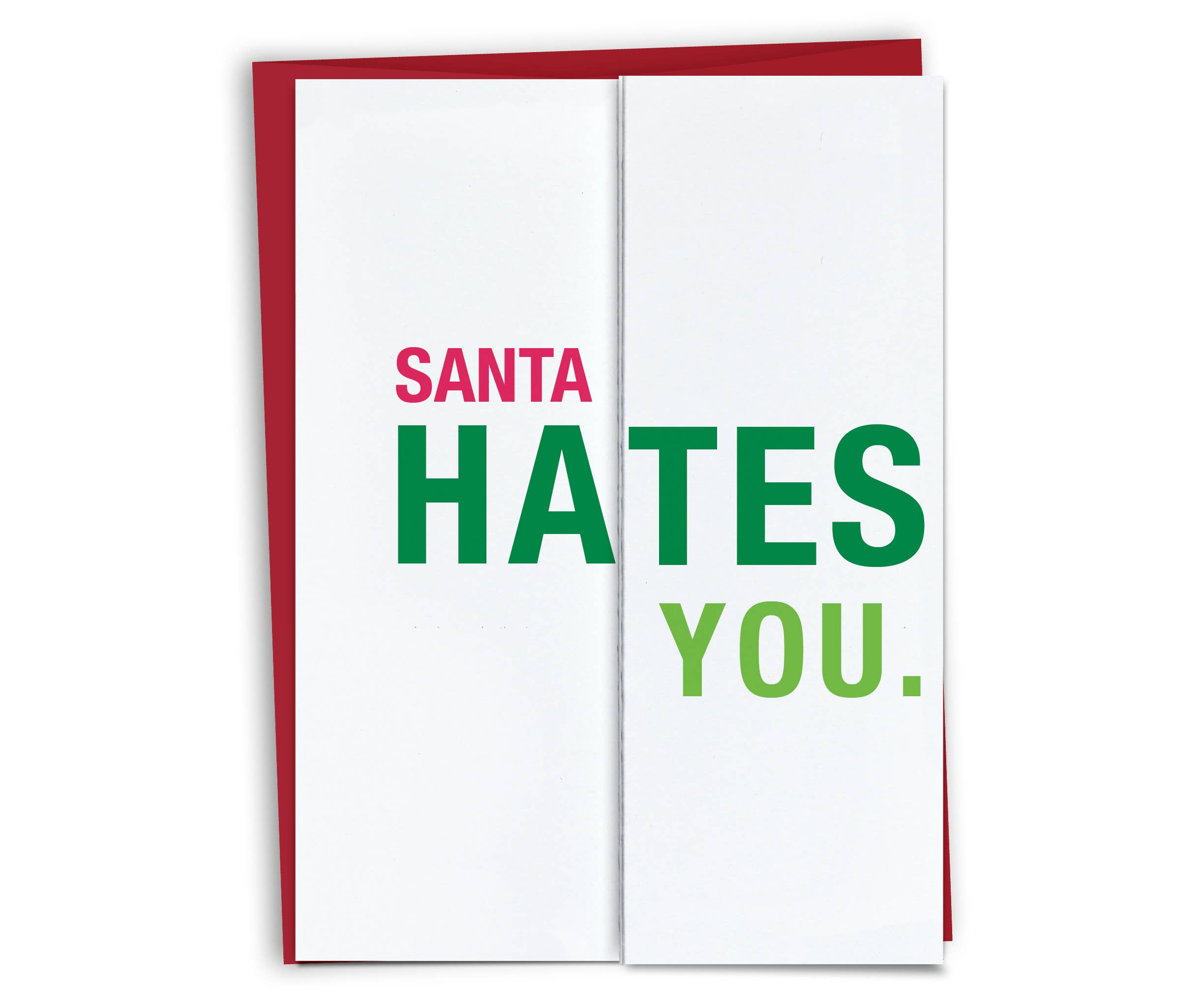 FINCH and HARE - Wholesale Christmas Card - Santa Hates You Funny Christmas Card, Holiday Fold-out Card0