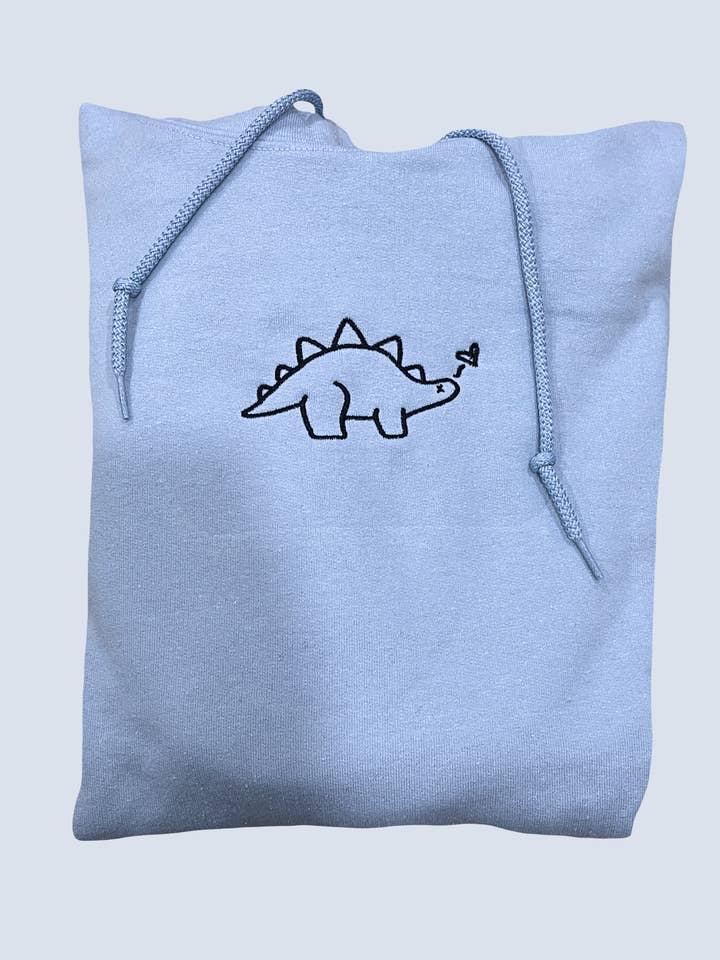 Sweatshirt met capuchon en borduursel Spiky Dino voor wholesale door BOXEDTRENDS