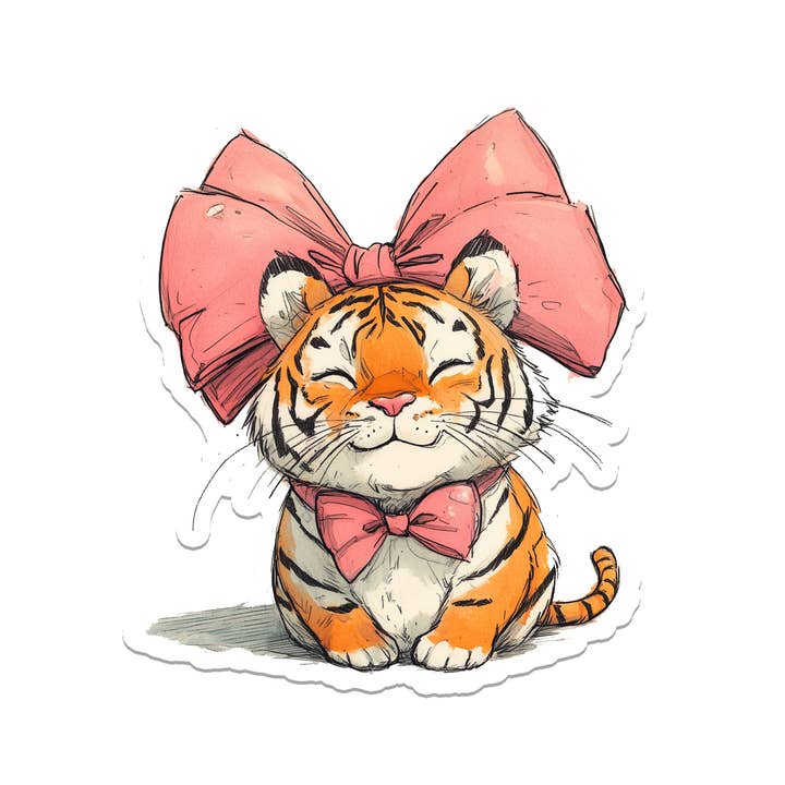 Rebel and Siren - Wholesale Sticker - Coquette Tiger | Animal | Cute | Waterproof Sticker | 3"