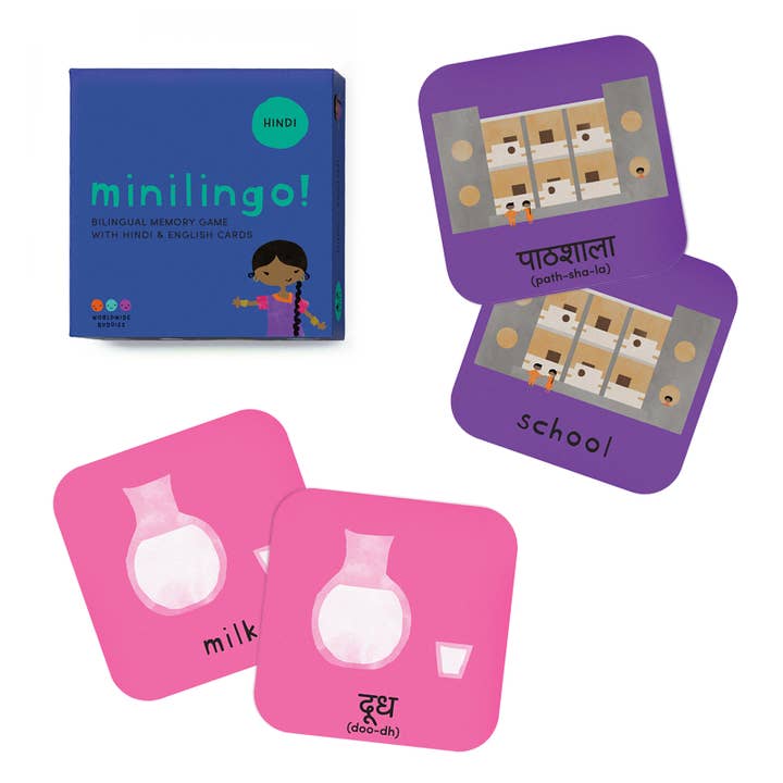Minilingo Hindi/English Bilingual Flashcards for Kids for wholesale by Worldwide Buddies