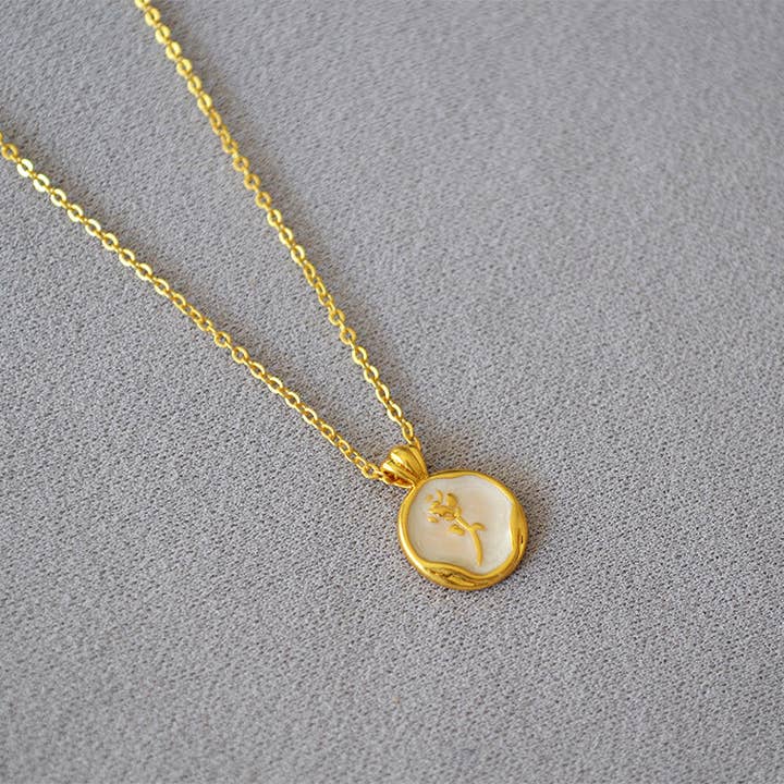 Perimade & Co. LLC - Wholesale Halskettinghanger - Parel Tulp Roos Hanger Ketting in 925 Sterling Zilver