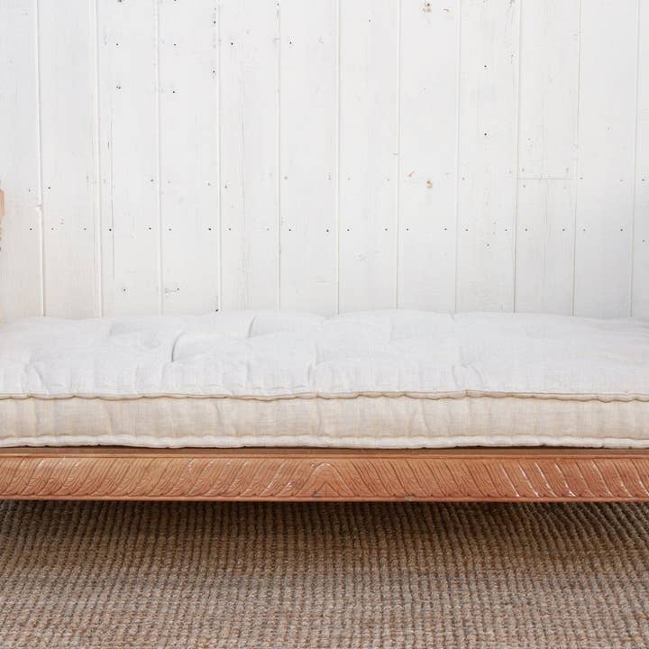 De-cor - Wholesale Bench - Finely Carved Bleached Anglo-Indian Daybed