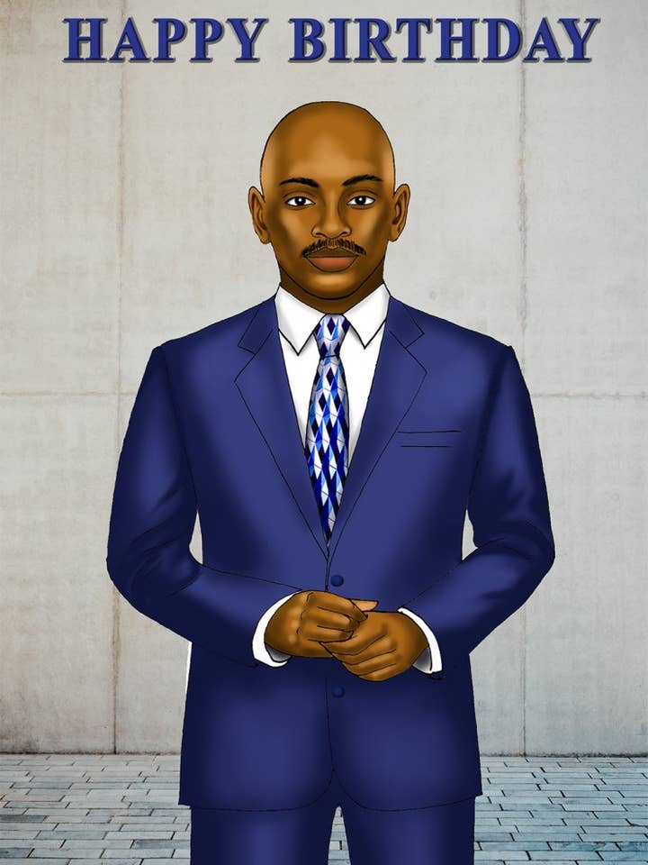 Birthday Man Suit for wholesale by Lavenderpop Greeting Cards