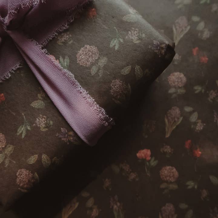 MyDesignPictures - Wholesale Wrapping Paper Roll - Set Of 3 Pieces Garden flowers Kraft Wrapping Paper 1