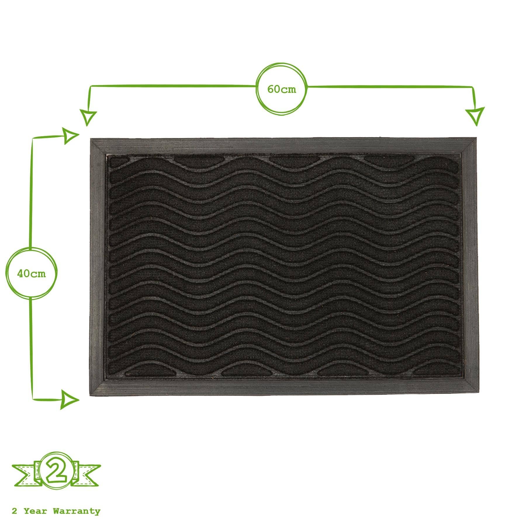Rinkit Ltd - Wholesale Door Mat - Nicola Spring Heavy Duty Door Mat - 60 x 40cm - Black Waves3