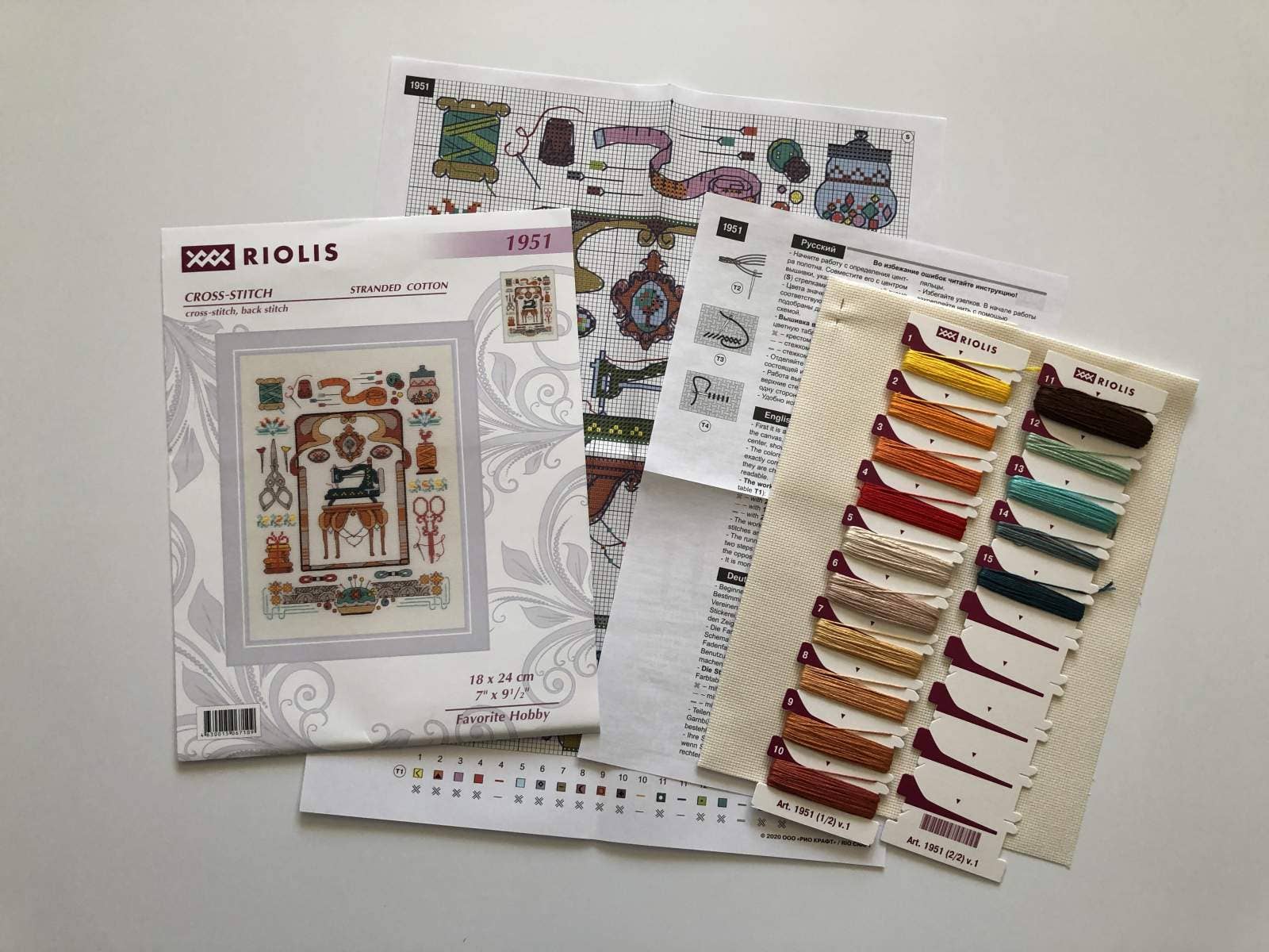 RIOLIS - Wholesale Embroidery/Cross Stitch Supplies - Cross Stitch Kit From Riolis 1951 Favorite Hobby1
