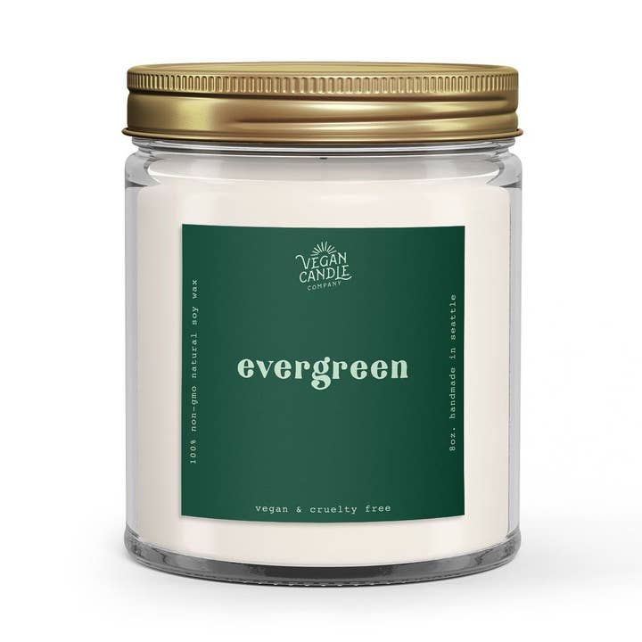 Evergreen - 9oz. Bougie de soja végétalien pour la vente par Vegan Candle Co.