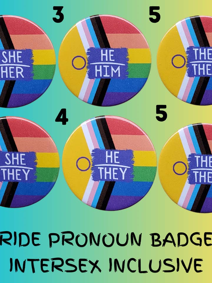 Pride Intersex Inclusive Pronoun Badges Lgbt pin Badges and other Purchase Wholesale inclusive. Free Returns & Net 60 Terms on Faire trending on Faire.
