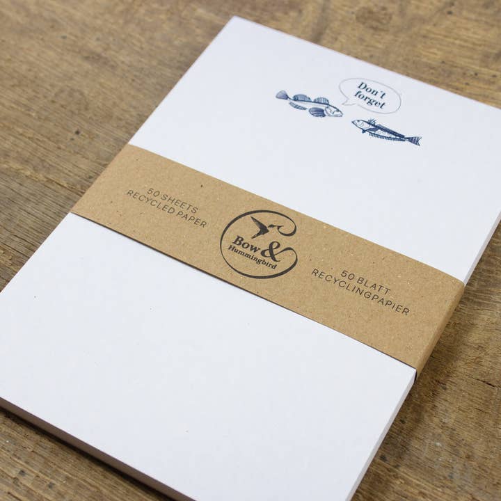 Bow & Hummingbird - Wholesale Notepad - Maritime Notepad Don't forget made from recycled paper2