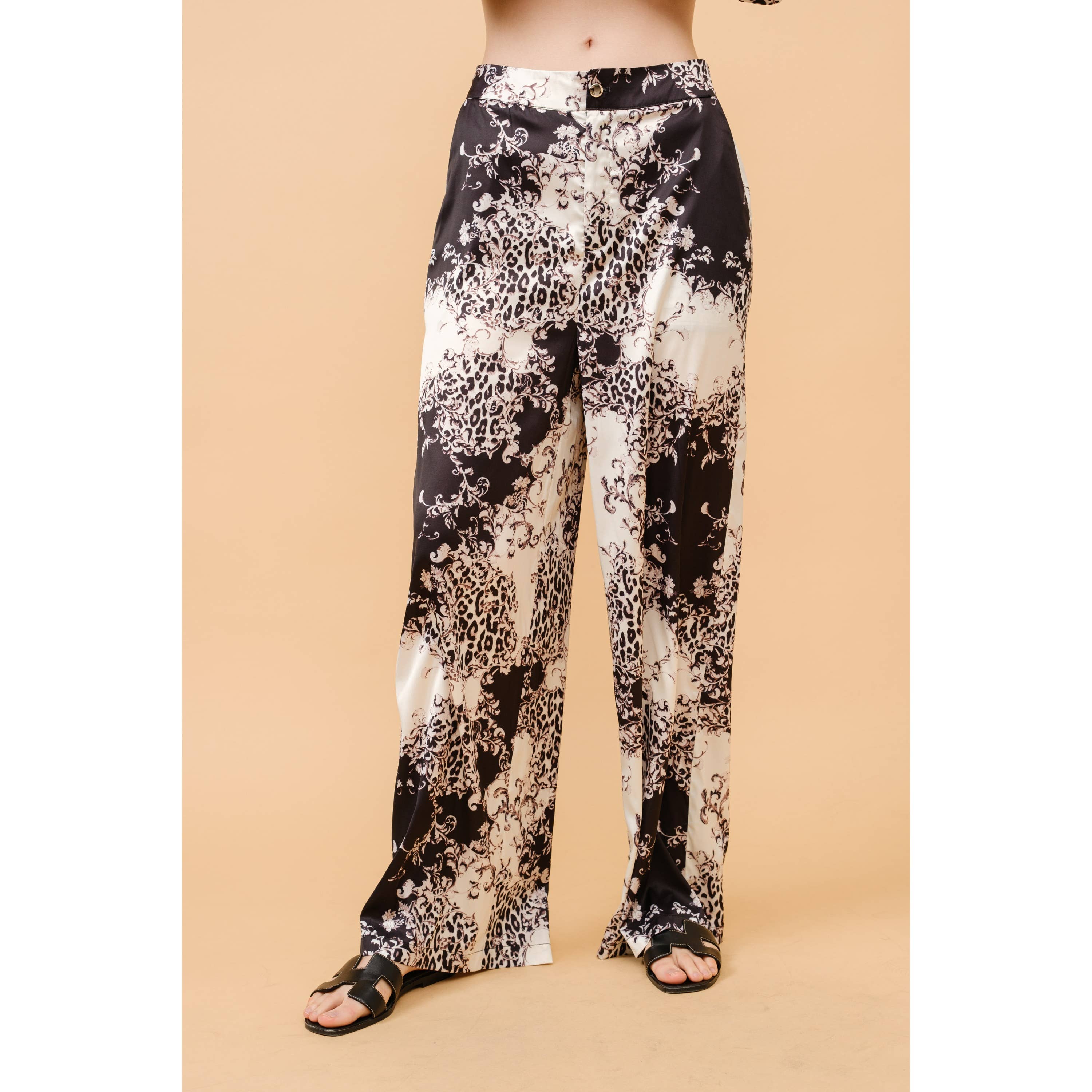 INA - Wholesale Pants - Women's - High Waist Animal Print Wide Pants8