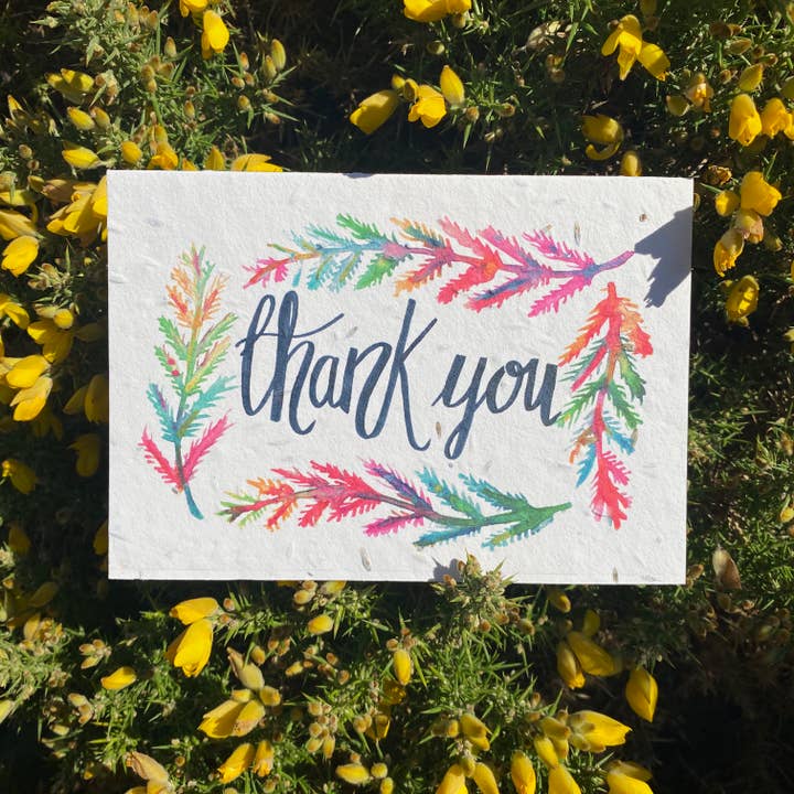 Thank You Plantable Eco Friendly Seeded Greetings Card for wholesale by Loop Loop