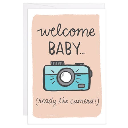 Ready the Camera - Enclosure Card - Baby Shower Card for wholesale by 9th Letter Press