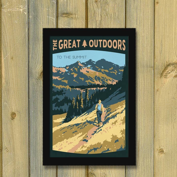 Hike To The Summit Travel Poster | Great Outdoors for wholesale by Lionheart Graphics