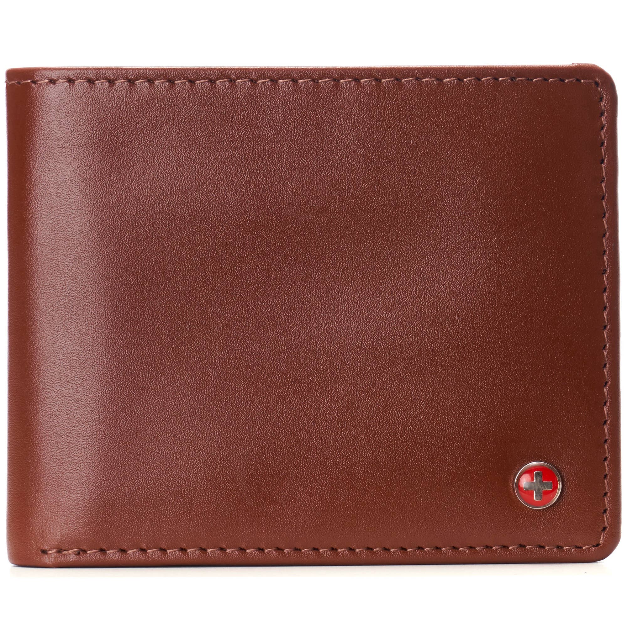 Alpine Swiss - Wholesale Wallet - Men's - Mens Genuine Leather Wallet Passcase Bifold  RFID Safe 2 ID8