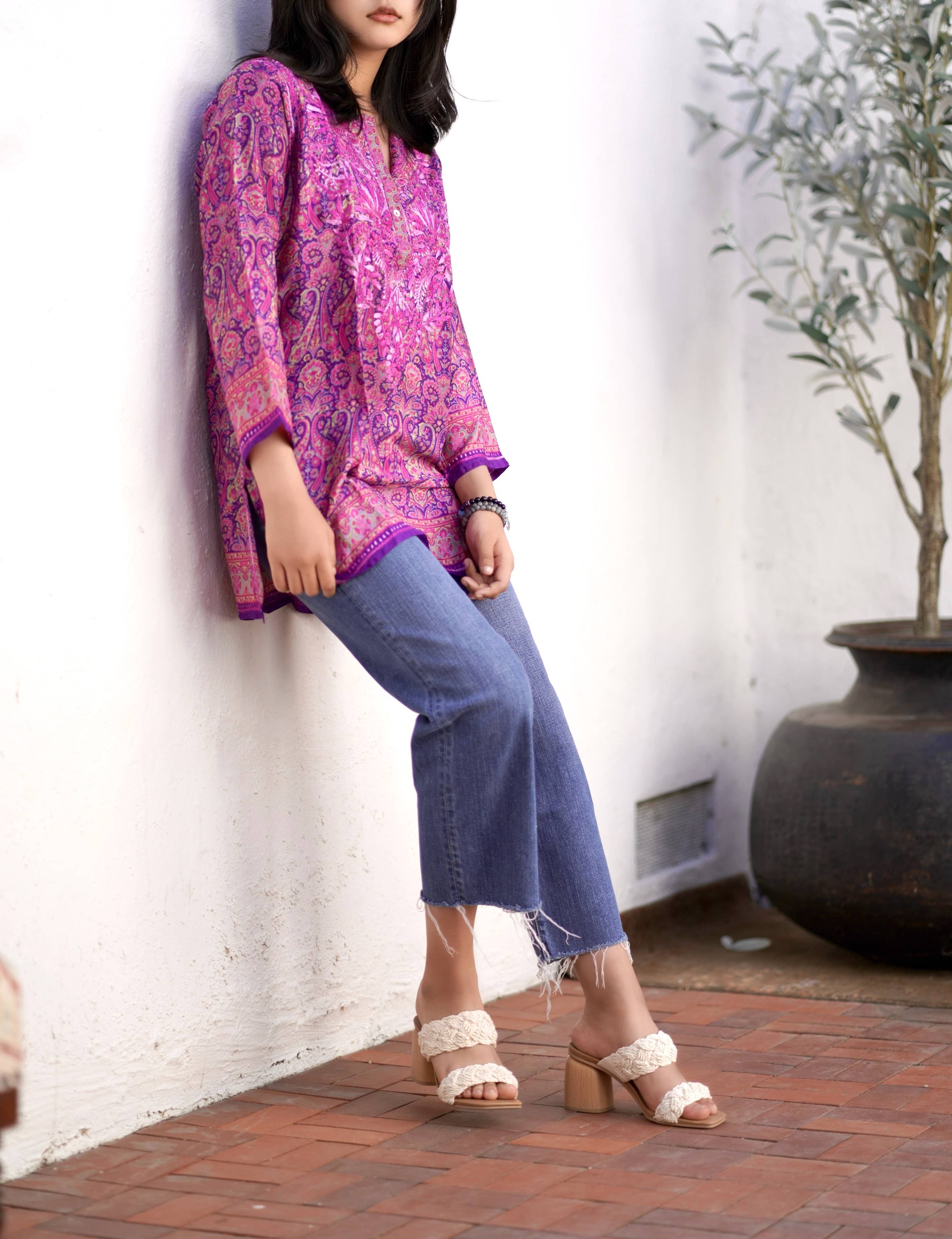 Dolma - Wholesale Tunic - Women's - KDC Emb. Tunic Berry PAI 063