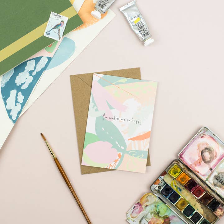 Lise Marie prints - Wholesale Love Card - You Make Me So Happy Greetings Card-Anniversary/Wedding1