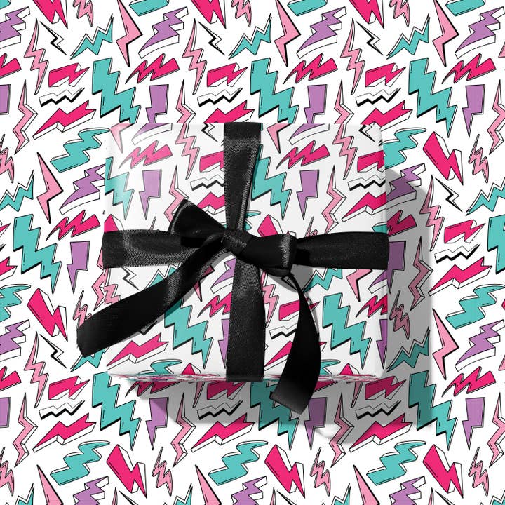 Rock'N Paper – Großhandel Geschenkpapierrolle – Retro-Geschenkpapier „Lightning Bolt“, 80er-Jahre-Stil, Rocker3