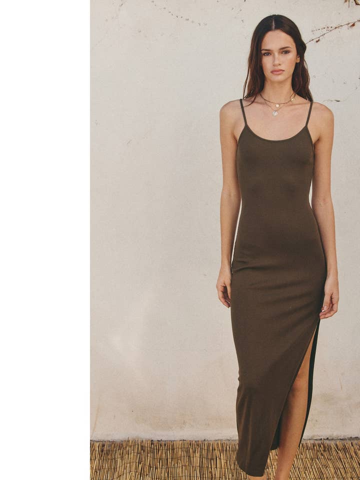 Dress Forum - Vente Robe – femme - Robe longue moulante en tricot côtelé (1)47