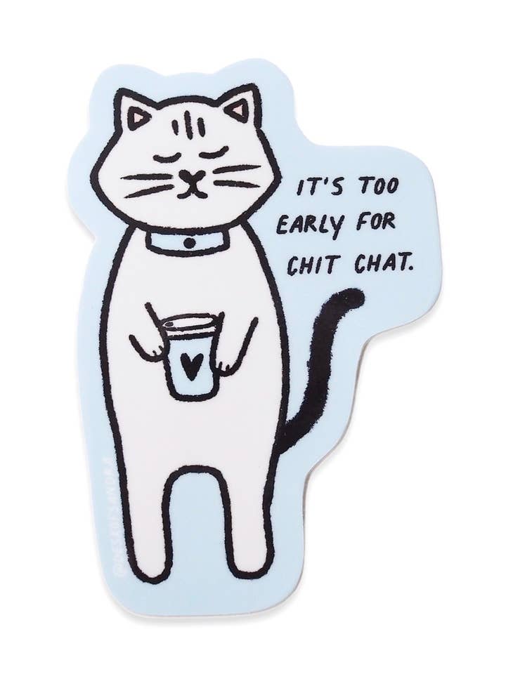 Vinyl-Aufkleber „Not-so Morning Cat“ für den Großhandel von Desk of Sandra