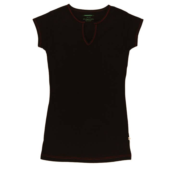 Black Red Short Sleeve Tee for wholesale by Two Owls