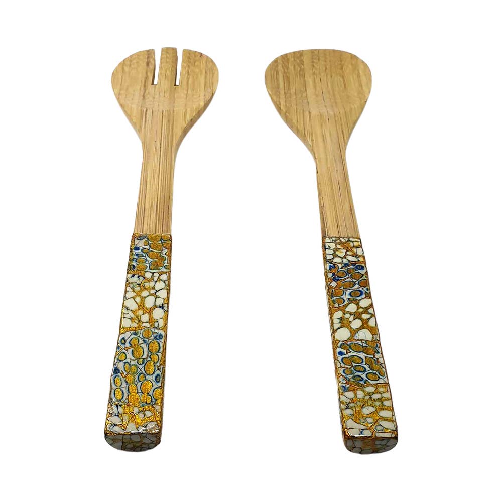 VIE - Wholesale Serve Bowl - Bamboo Salad Bowl, 23x10cm, with Matching Salad Servers8