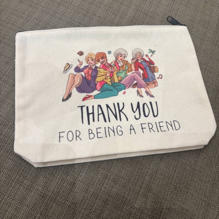 Beauty case - Grazie per essere un amico - dorato per la vendita all'ingrosso da parte di Accessories & Beyond