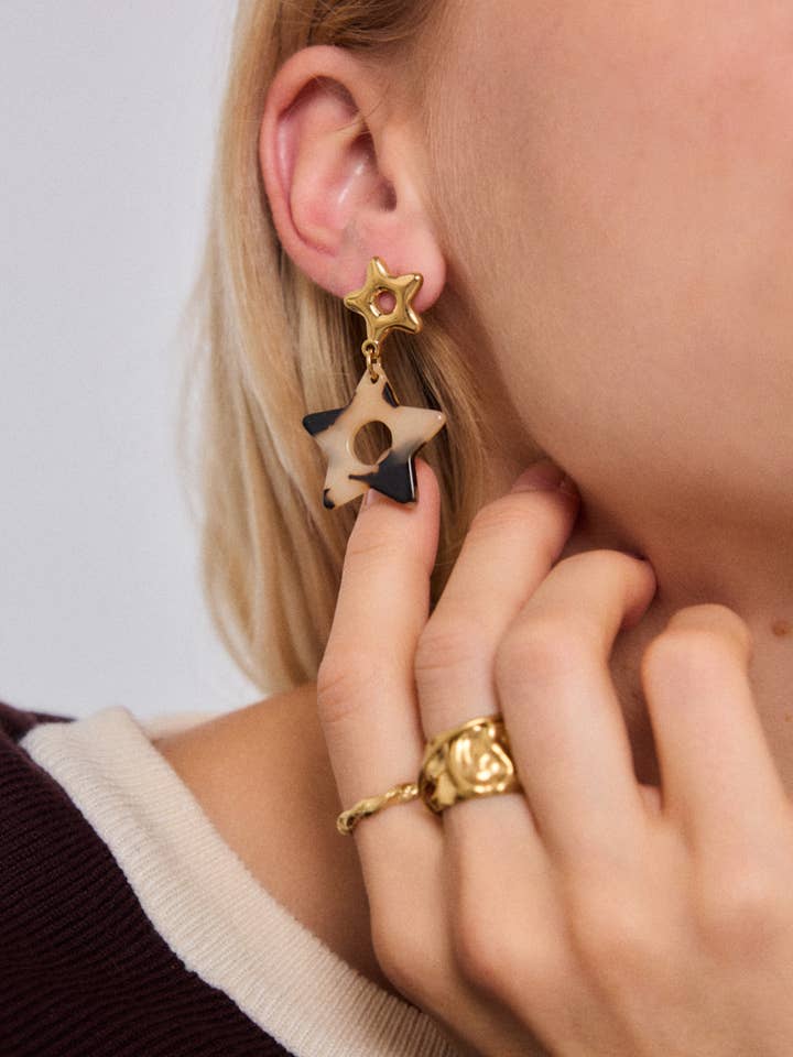 Stainless steel earrings 124RX193 for wholesale by BYREN | ÉLINE L'ATELIER