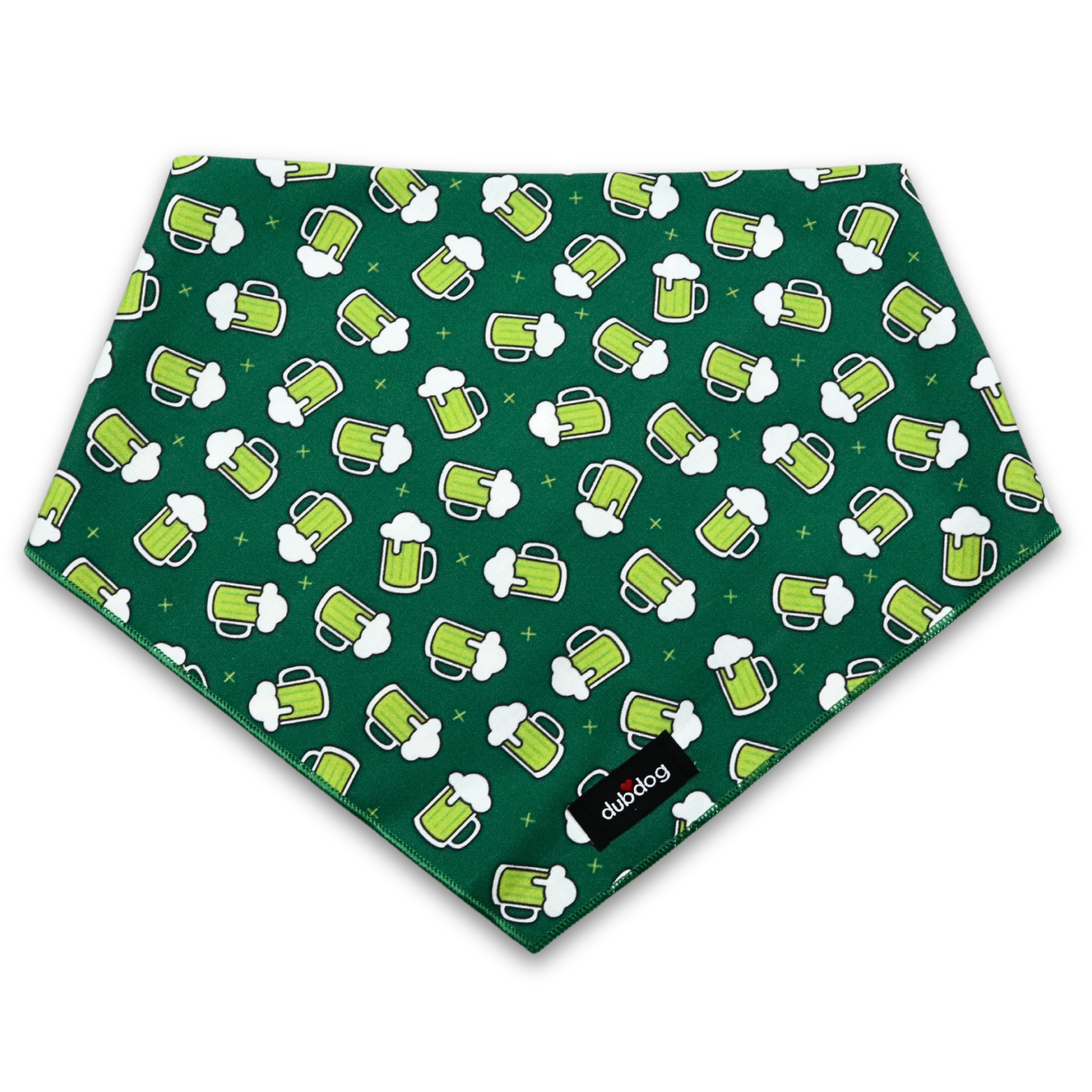 Dubdog Designs - Vente Bandana – chien - Bandana à la bière verte0