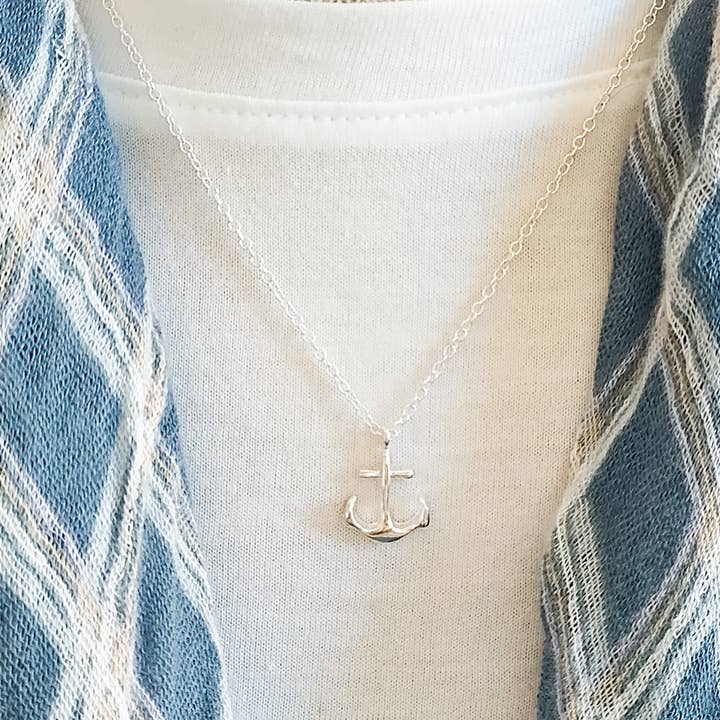 Piccadilly Pendants - Wholesale Pendant/Charm Necklace - Petite Anchor Necklace, Gold or Silver