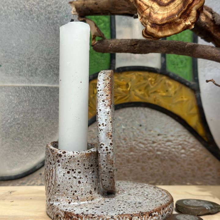 Carys Martin Ceramics - Wholesale Candle Holder - Crescent Moon Candle & Smudge Holder1