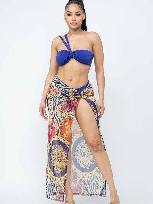 Bikini Top And Bottom With Cover Up Skirt Sets for wholesale by Belita Collection