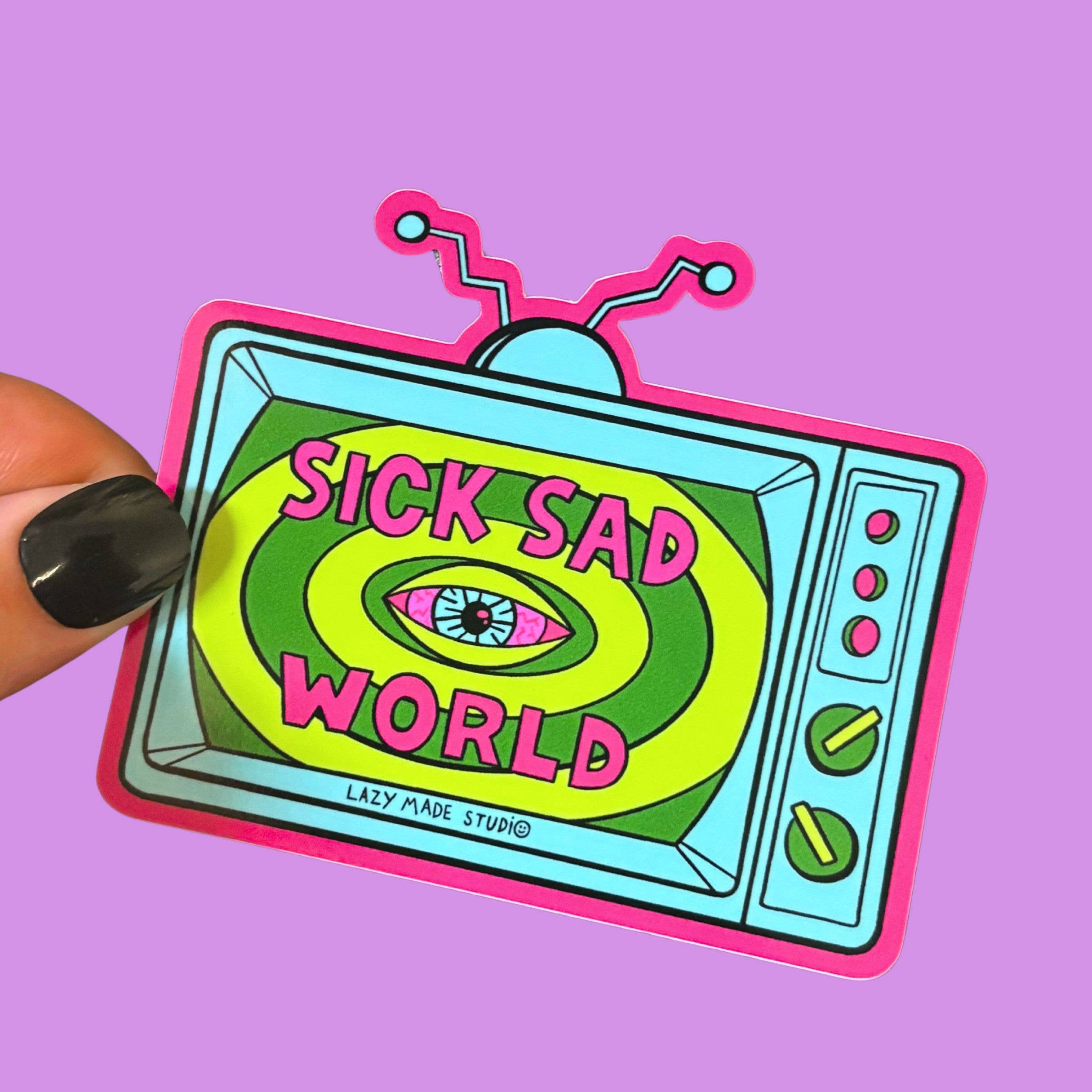 Lazy Made Studio - Wholesale Sticker - Sick Sad World Waterproof Sticker 0