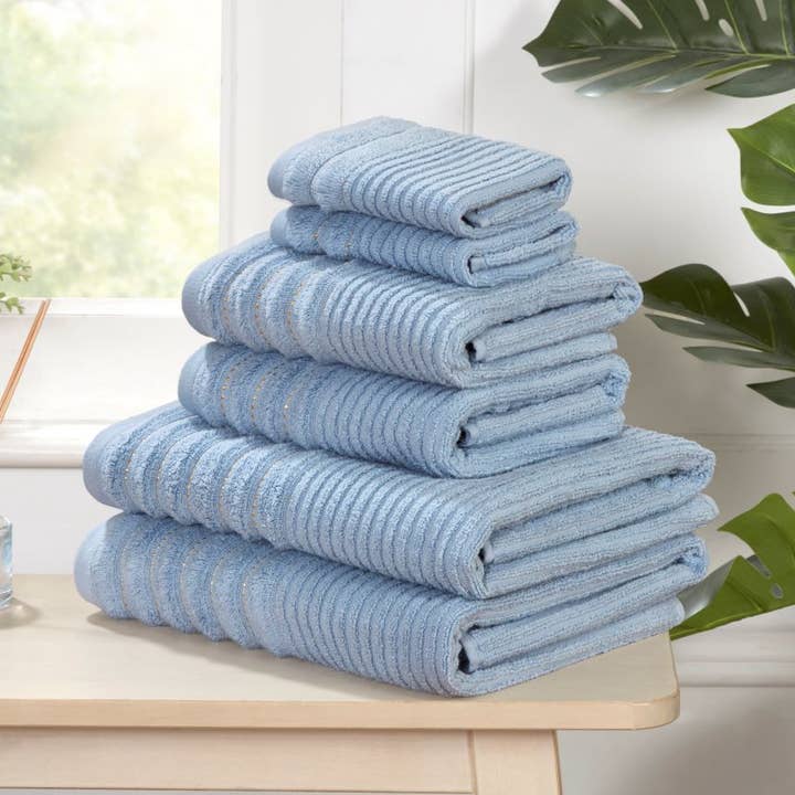 Juego de Toallas de Algodón Lineal de 6 Piezas Suaves y Absorbentes para venta al por mayor de Rapport Home Furnishings Limited