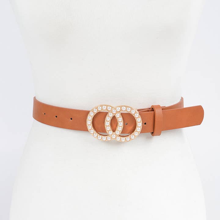 3AM BY H&D ACCESSORIES - Wholesale Belt - Women's - Double Loop Pearl Buckle Belt
