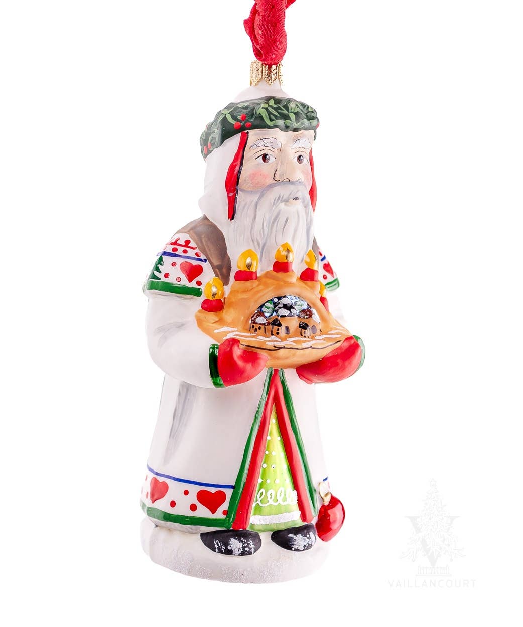 Vaillancourt Folk Art - Wholesale Ornament - Christbaumschmuck Santa with Arc and Kugels