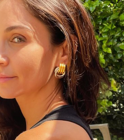 HoopLa - Wholesale Hoop Earrings - Double Knotted- Door Knocker- Two Tone Earring7