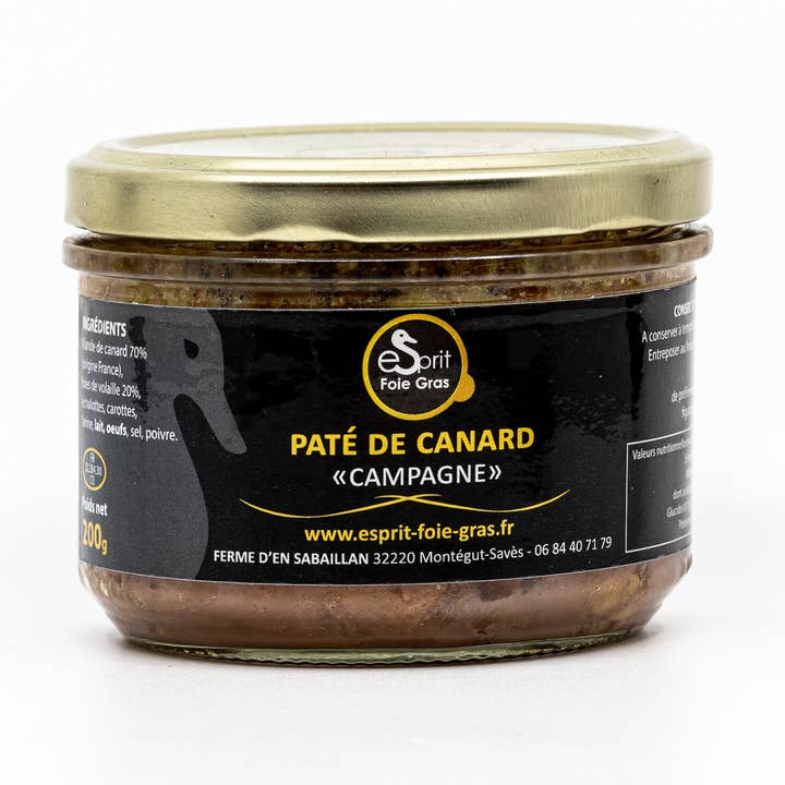Patè di champagne d'anatra 200 g per la vendita all'ingrosso da parte di Esprit Foie Gras