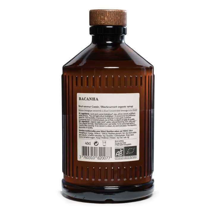 Bacanha - Vendita all'ingrosso Mix/sciroppo per cocktail - Sciroppo di ribes nero crudo biologico - 400 ml1