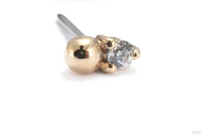 Piercing-zone - Wholesale Single Earring - Babe – CZ Dot – 14K Gold Threadless End4