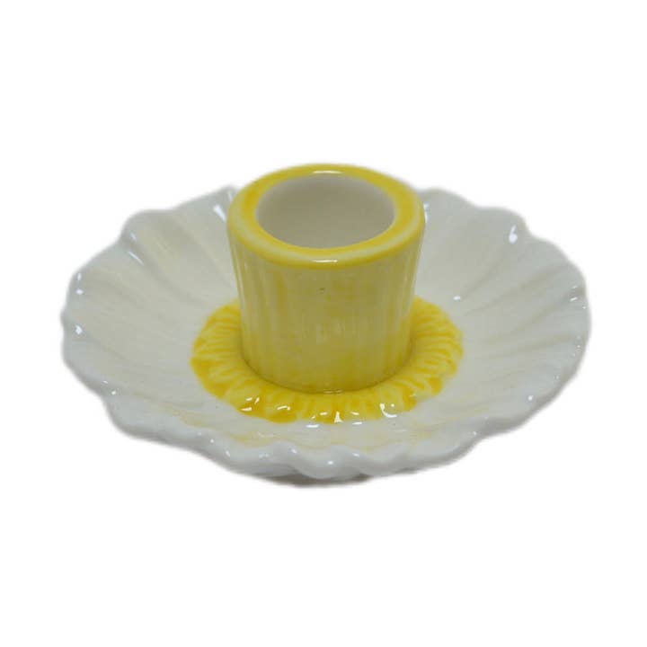 Madelief candlestick white/yellow for wholesale by Home Delight B.V