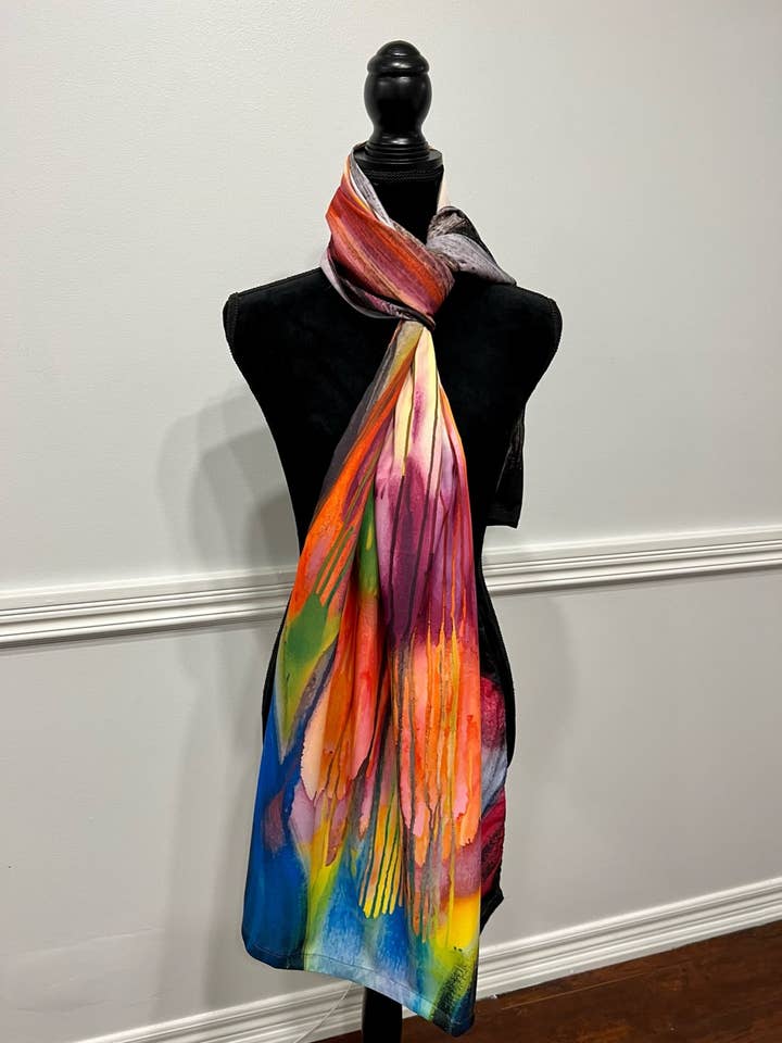 Harmony of Hope-100% Polyester(Shamoze Silk /Art Silk) Scarf for wholesale by Toronto Art Gallery
