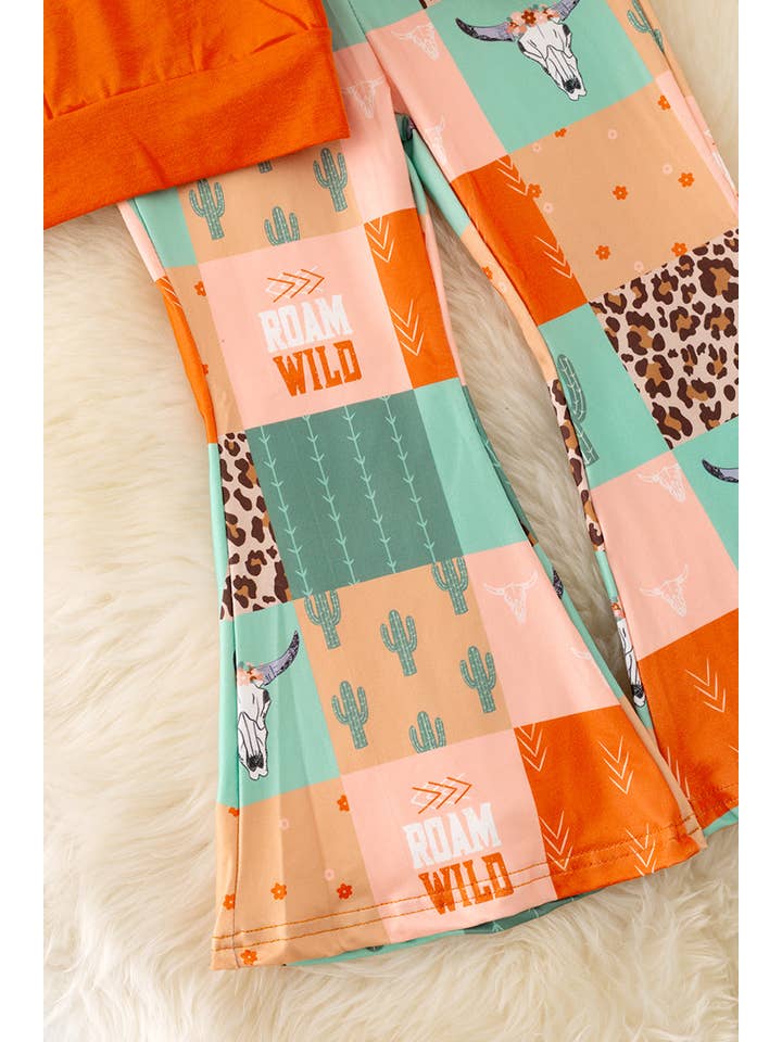 Kids Charm Online - Wholesale Top & Pant Set - Kids - 🔴F.S🔴ROAM WILD BUBBLY PUFF SLEEVES & WESTERN PANTS.OFG411
