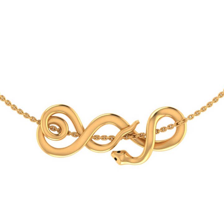 Pingente horizontal de cobra em ouro ou prata por atacado de Pretty Different