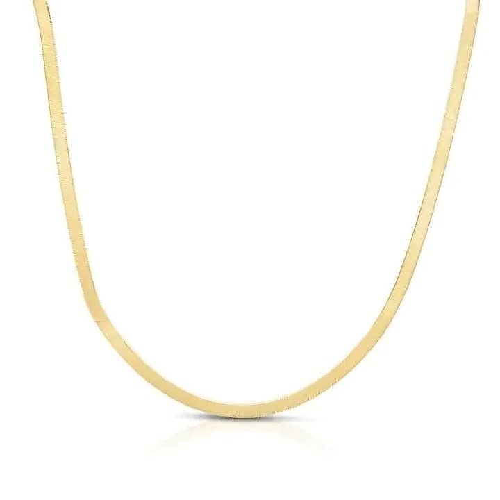 14K 1.5mm Herringbone Chain Necklace for wholesale by PureYou Jewelry