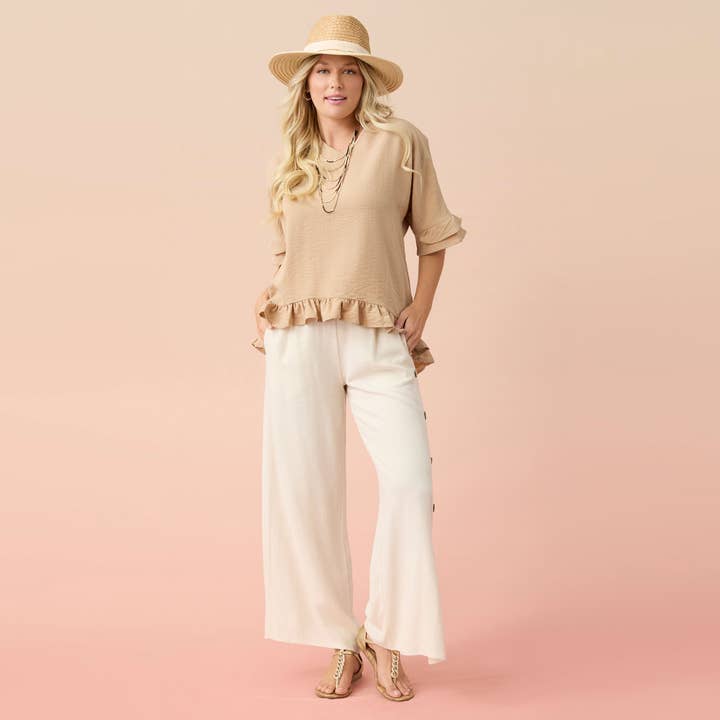 COCO + CARMEN - Wholesale Blouse - Women's - Carley Flowy Top with Ruffle6